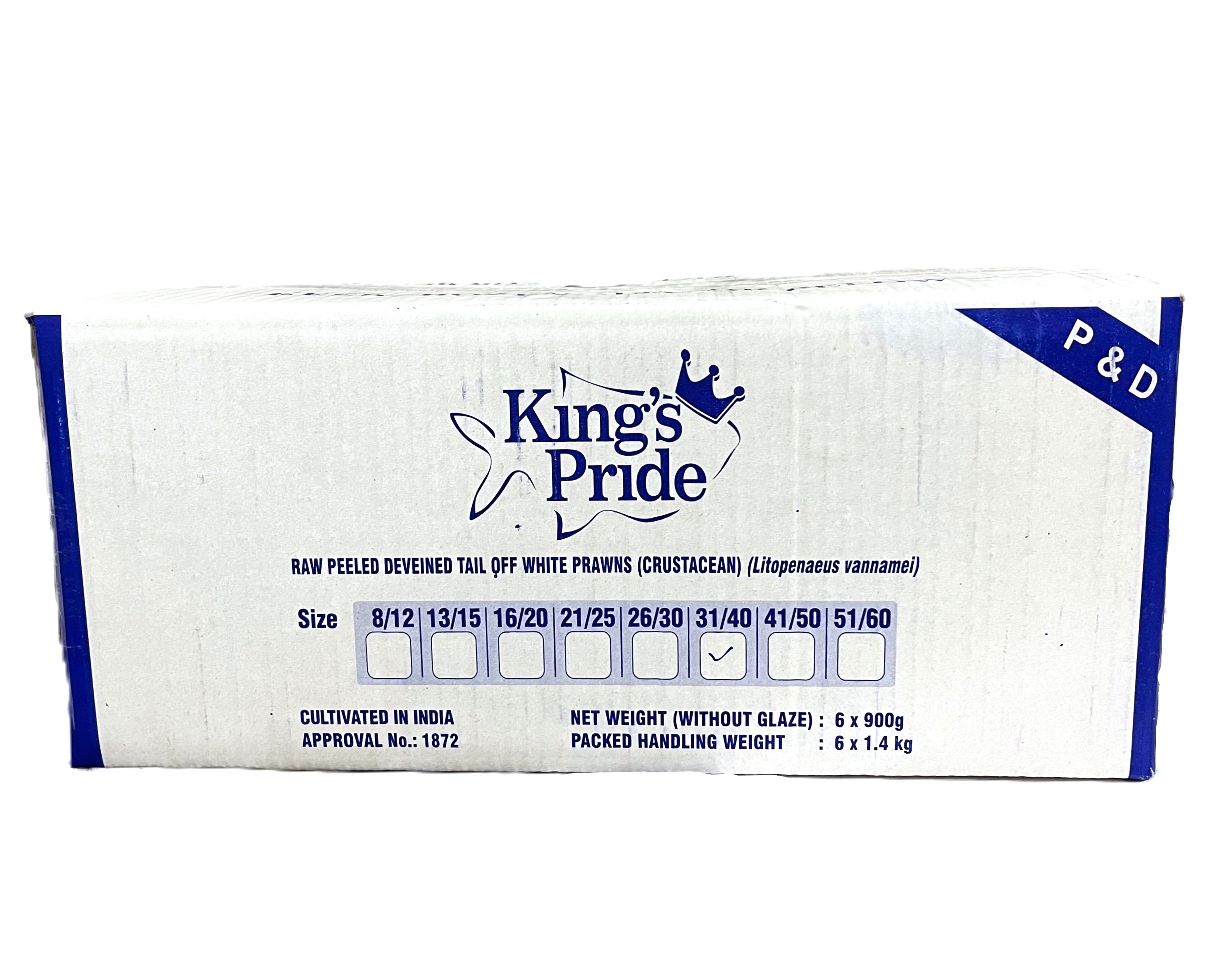 King Pride 31/40 P&D King Prawn (6x900g)